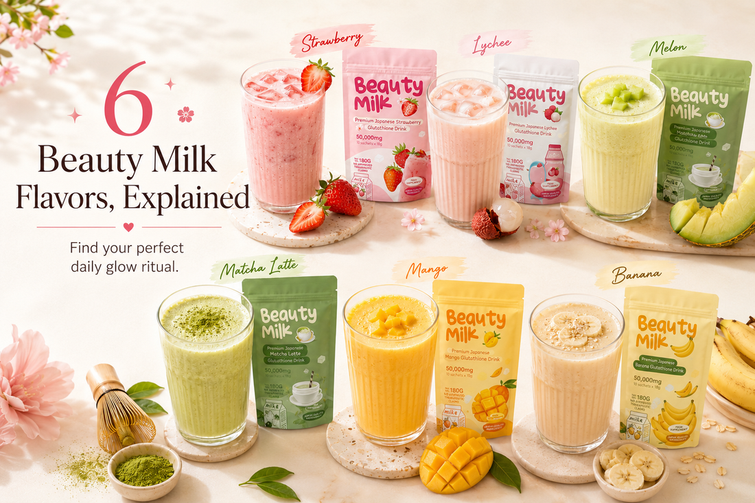 6 Beauty Milk Flavors, Explained: Strawberry, Lychee, Melon, Matcha Latte, Mango &amp; Banana